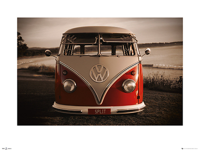 80cm x 60cm VW Red Kombi von Anonym