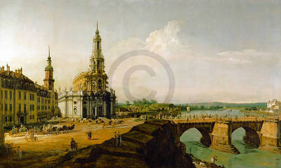 Array Dresden, Blick vom Elbe-Ufer von Canaletto