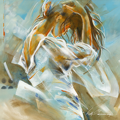 100cm x 100cm Ocean Breeze II von Kitty Meijering