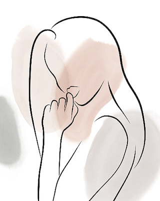 40cm x 50cm Lined Lady I von Sarah Leonard
