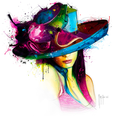 70cm x 70cm La Jeune Fille au Chapeau von Patrice Murciano