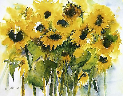 120cm x 90cm Sonnenblumenfeld von OHLAND