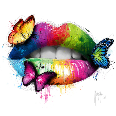 70cm x 70cm Butterfly Kiss von Patrice Murciano