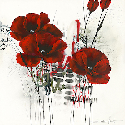 30cm x 30cm Pavot d`hiver abstrait 2.0  I von Isabelle Zacher-Finet
