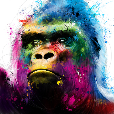 30cm x 30cm Gorilla von Patrice Murciano