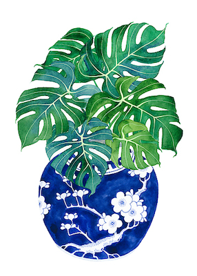 Array Blue Porcelain Tropical 1 von Gabby Malpas