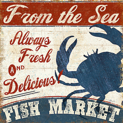 Array Fresh Seafood IV von Pela Studio