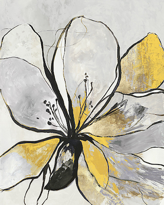 Array Outlined Floral II Yellow Version von Asia Jensen