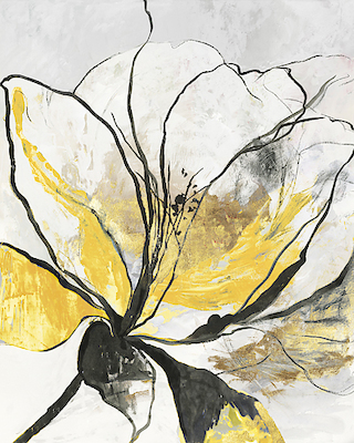 Array Outlined Floral I Yellow Version von Asia Jensen