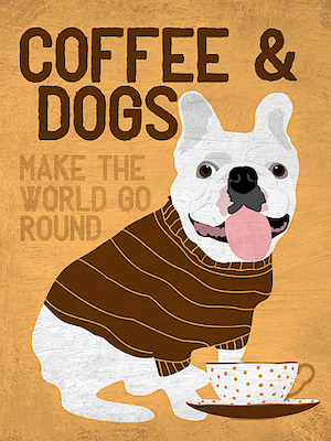 Array Coffee and Dogs French Bulldog von Ginger Oliphant