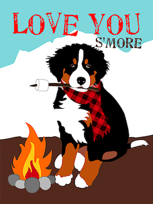 Array Bernese Mountain Dog - Love You von Ginger Oliphant