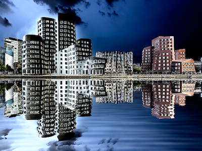 Array Gehry Bauten Düsseldorf im Medienhafen von Rolf Fischer