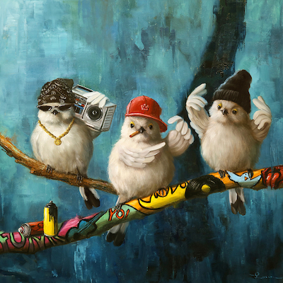 Array Birdz in da Hood No.2 von Lucia Heffernan