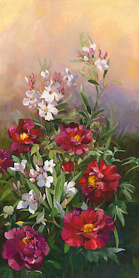 Array Pivoines rouges et laurier von Sylvie Vernageau