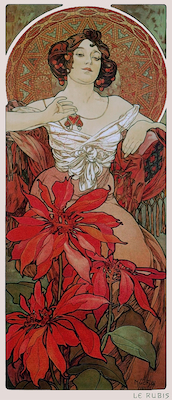 Array Edelsteine: Rubin von Marie Alphonse Mucha