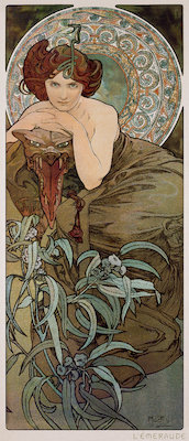 Array Edelsteine: Smaragd von Marie Alphonse Mucha