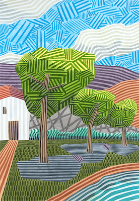 Array Paisaje con tres arboles von Javier Ortas