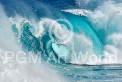 100cm x 67cm When the ocean turns into blue fire von Daniel Montero