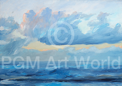 100cm x 70cm Abendstimmung am Meer von Werner Maier