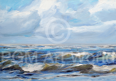 100cm x 70cm Wellen im Morgenlicht von Werner Maier