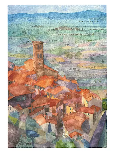 30cm x 40cm Cortona, Umbrien von Ralf Westphal