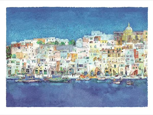 80cm x 60cm Corricella, Insel Procida von Ralf Westphal