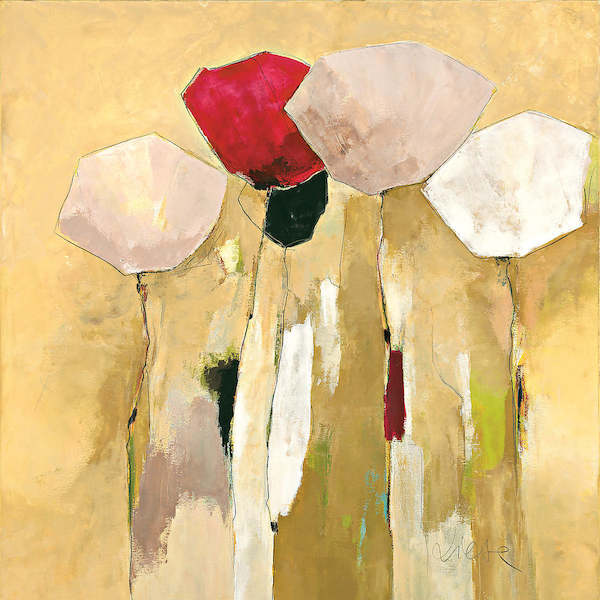 Array White Flowers with Red 1 von Anne L. Strunk
