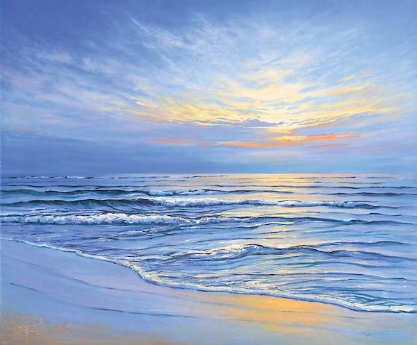 150cm x 123cm Sunset at Ostsee coast II von Sigurd Schneider
