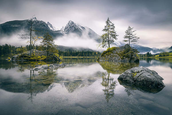 Array Rainy morning at Hintersee (Bavaria) von Dirk Wiemer