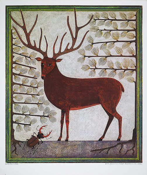 52cm x 62cm Hirsch von Beate Rose