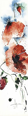 20cm x 99cm Mohn I von HOFMANN, EKKEHARD
