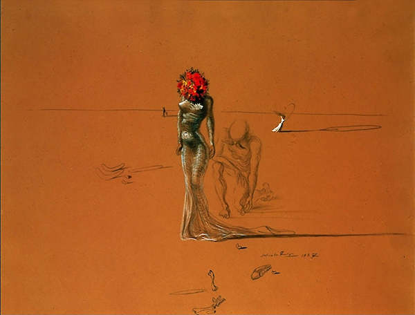 80cm x 60cm Female with Head of Flowers, SD-135 von Salvador Dali