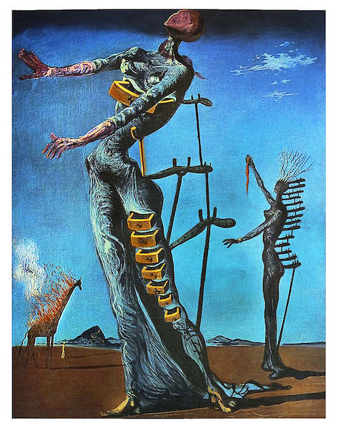 60cm x 80cm Girafe en feu von Salvador Dali
