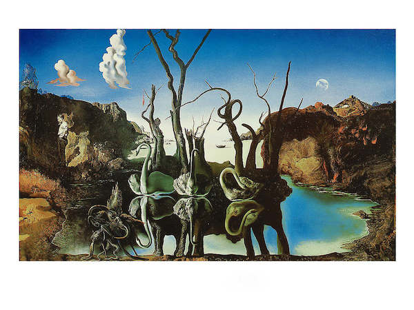 80cm x 60cm Reflections of Elephants von Salvador Dali