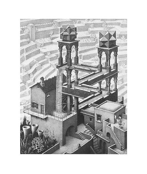 55cm x 65cm Wasserfall von M.C. Escher