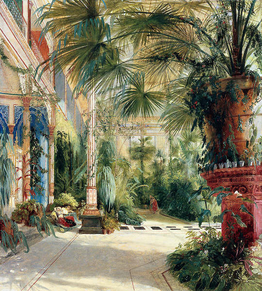 Array Das Innere des Palmenhauses von Carl Blechen