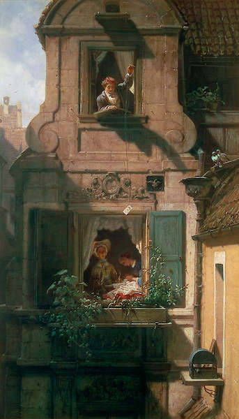 40cm x 70cm Der abgefangene Liebesbrief von Carl Spitzweg
