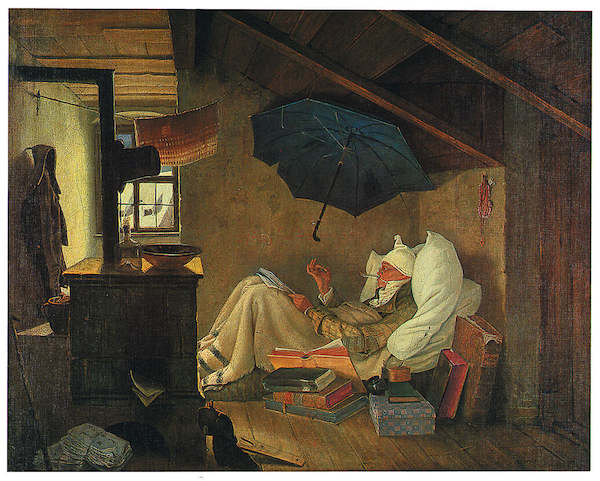60cm x 48cm Der arme Poet, SZ-13 von Carl Spitzweg