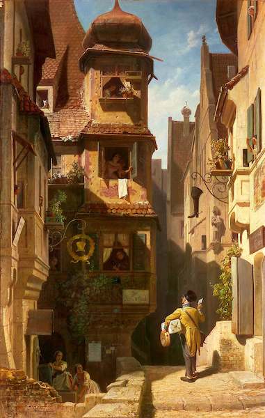 Array Der Briefbote im Rosental von Carl Spitzweg