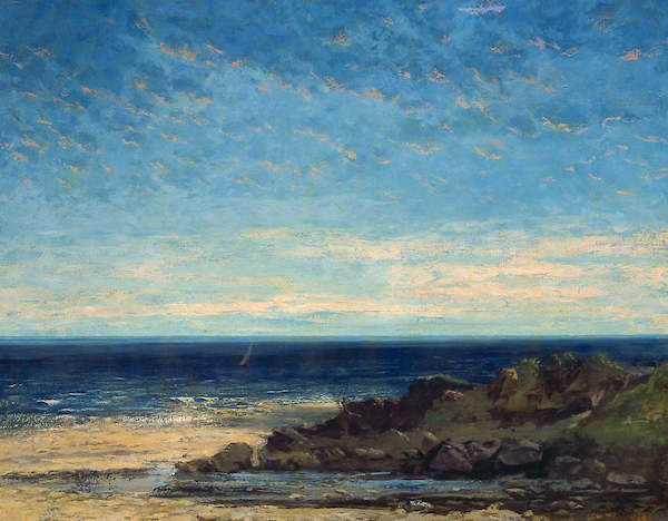 Array Blaues Meer - blauer Himmel von Gustave Courbet