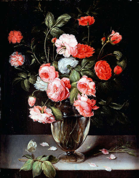 Array Rosen und Nelken in einer Vase von Ambrosius Brueghel
