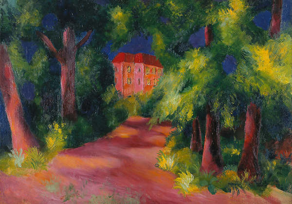 Array Rotes Haus am Park von August Macke