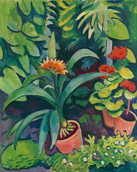 Array Blumen im Garten von August Macke
