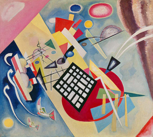 100cm x 90cm Mit dem schwarzen Raster von Wassily Kandinsky