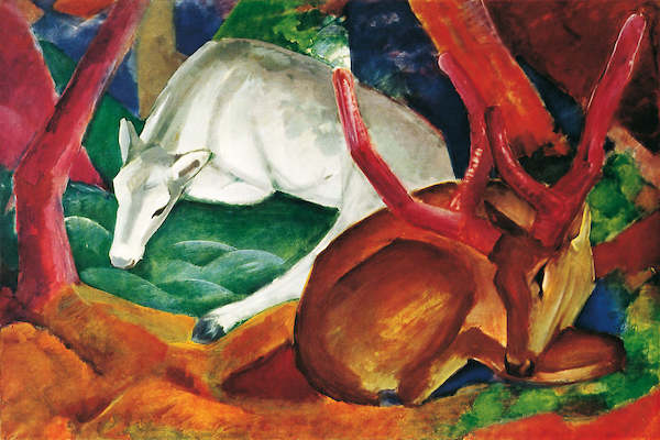 Array Hirsche im Wald von Franz Marc