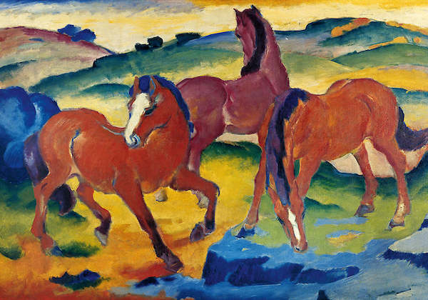 Array Die roten Pferde von Franz Marc