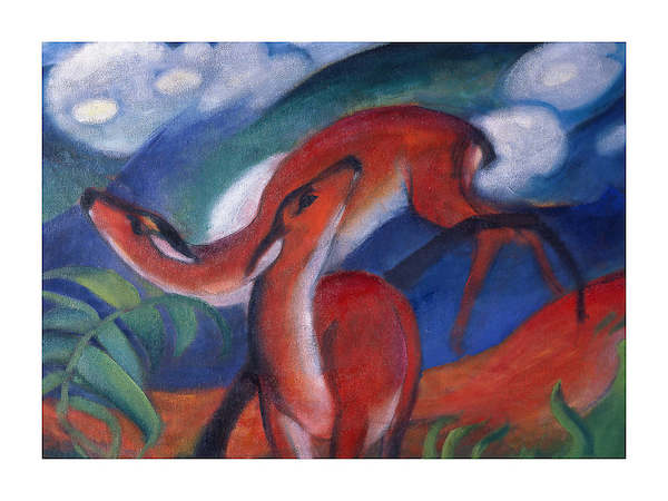 80cm x 60cm The red Deer von Franz Marc