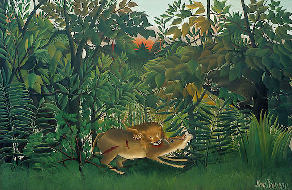 Array Der hungrige Löwe von Henri Rousseau