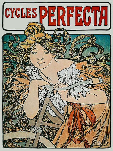 Array Werbeplakat "Cycles Perfecta" von Marie Alphonse Mucha