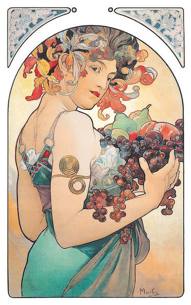 Array Obst von Marie Alphonse Mucha